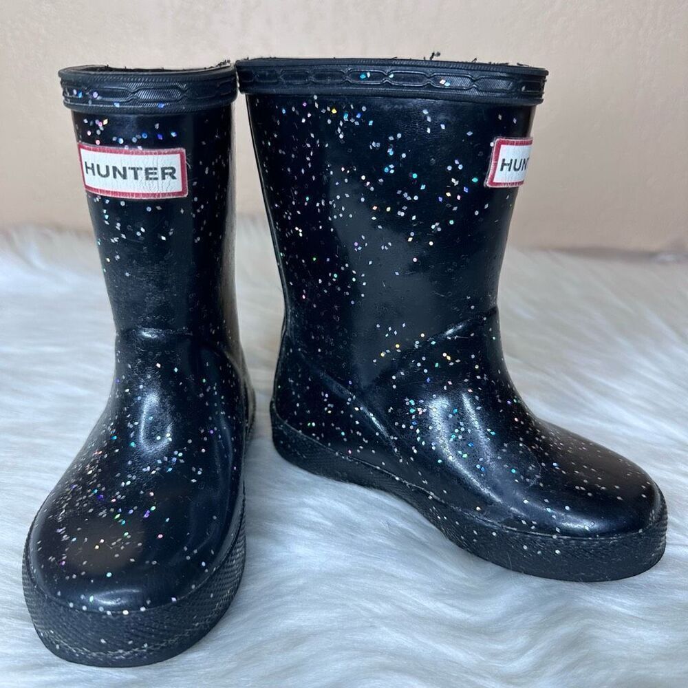 Hunter Kids First Giant Glitter Rain Boots Size UK 5 US 6B/7G